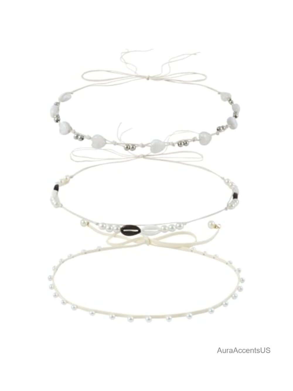 Pearl Beaded Cowboy Hat Band Adjustable Western Hat Accessory Set